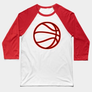 Basketball Player - Sports Athlete - Simple Basic Graphic Vector Design - AAU Student - Black Red Baseball T-Shirt